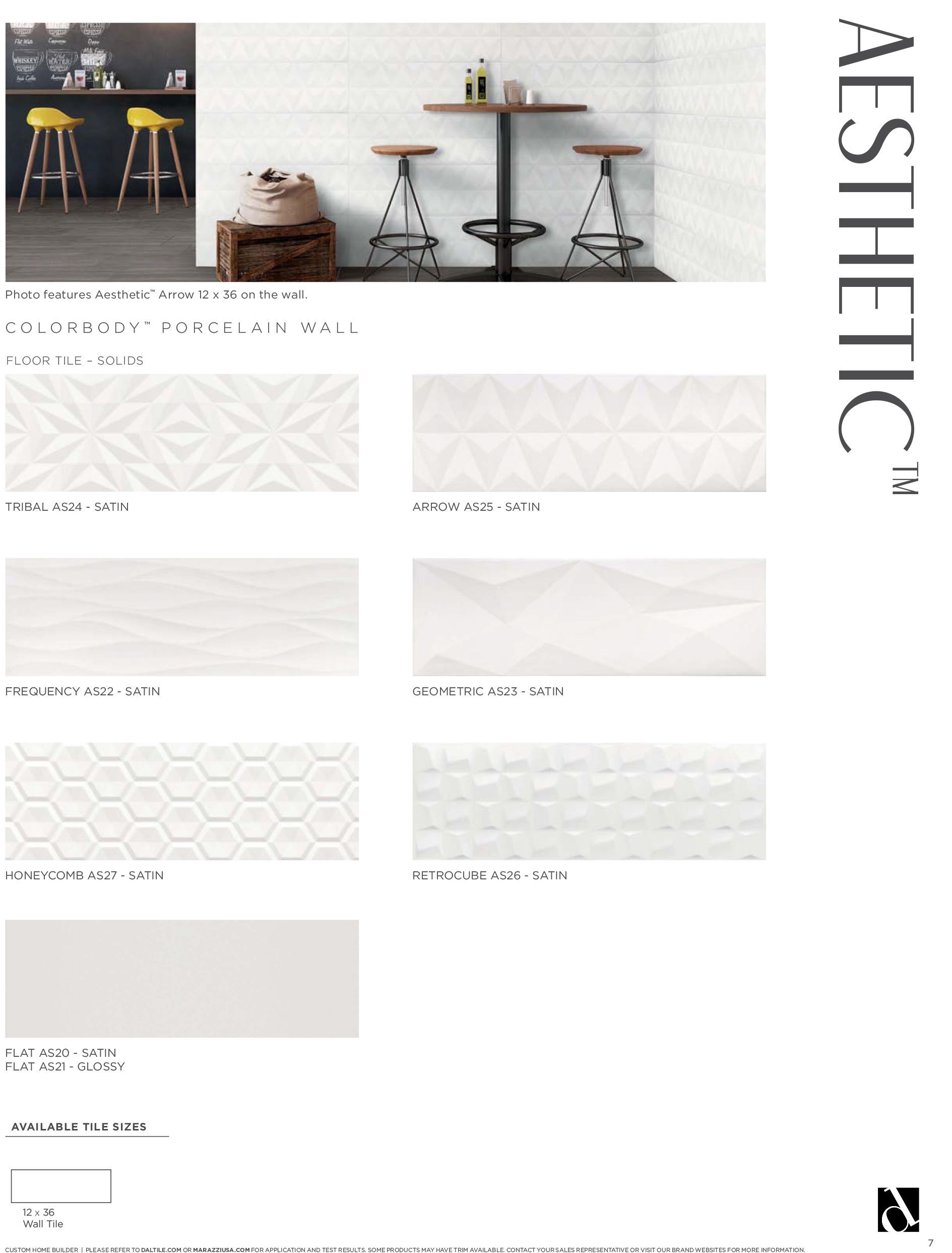 There are many different types of tiles in this brochure.