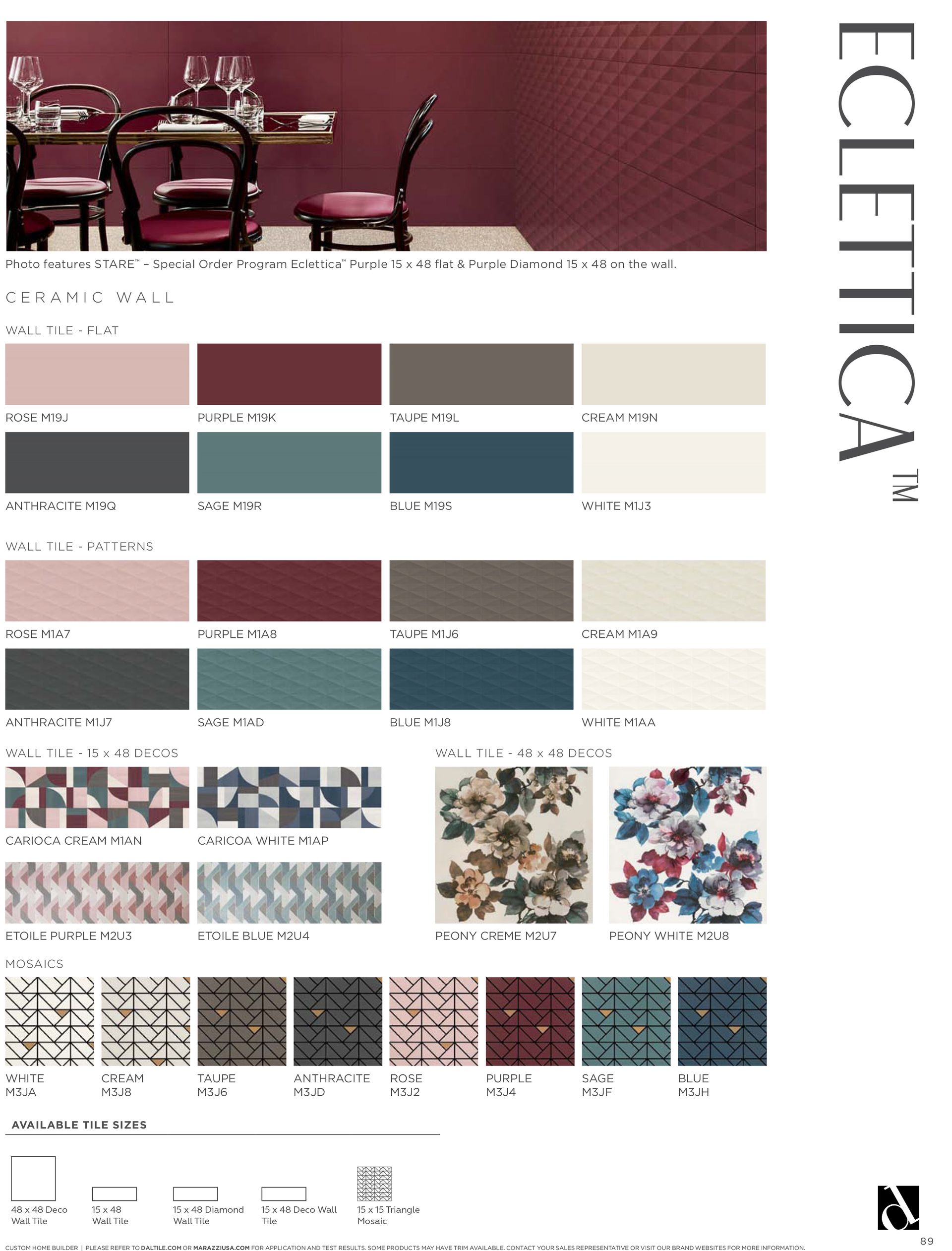 A palette of colors and patterns for a dining room with a table and chairs.