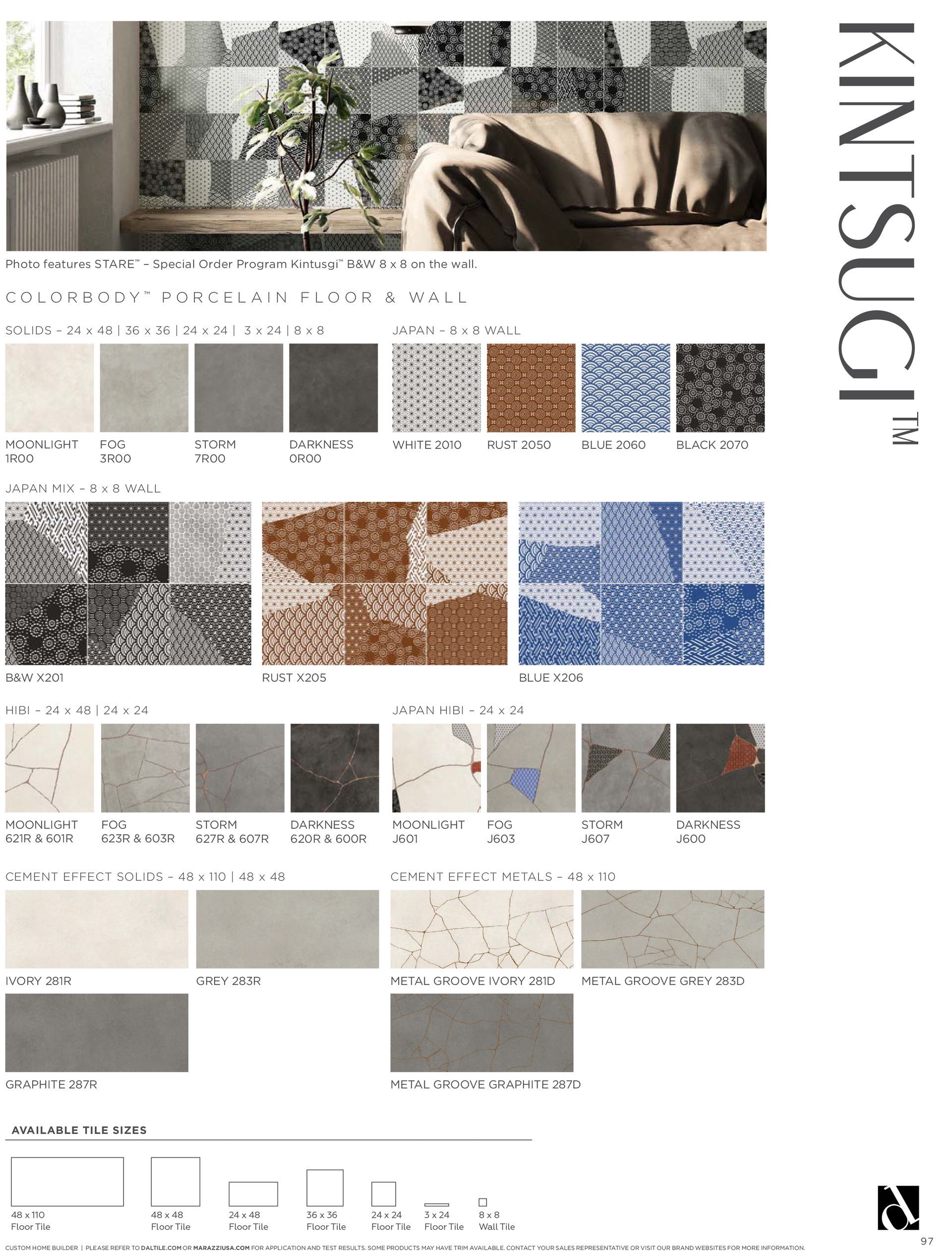 There are many different types of tiles in this brochure.