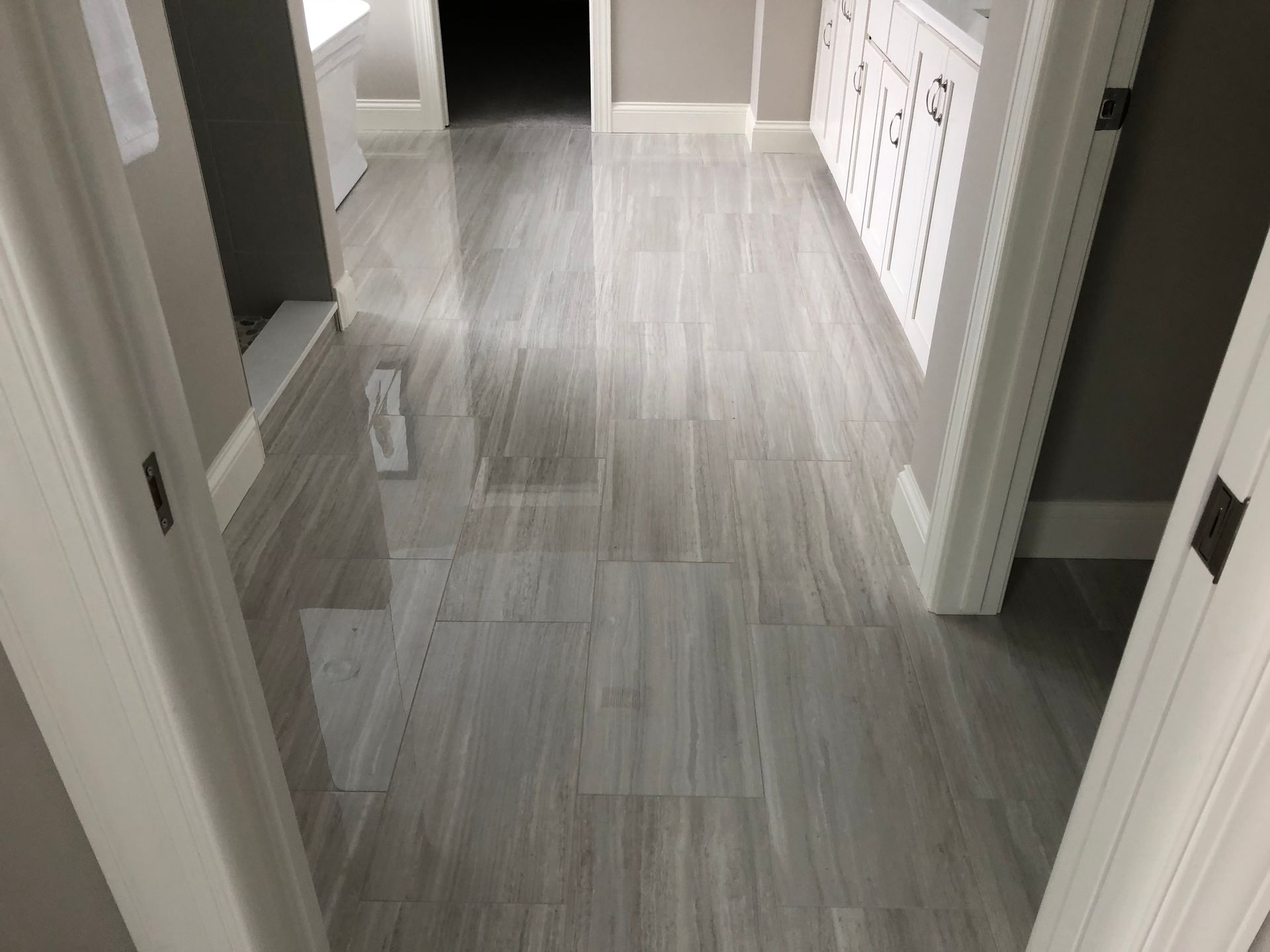 bathroom floor tile installation | Edina