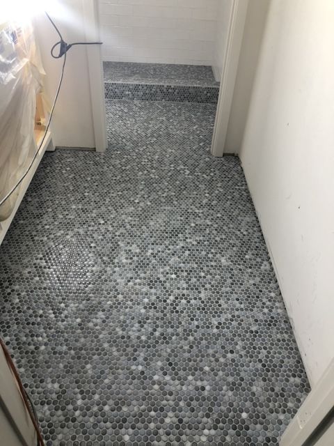 BYN the Tile Crew | bathroom floor tile installation