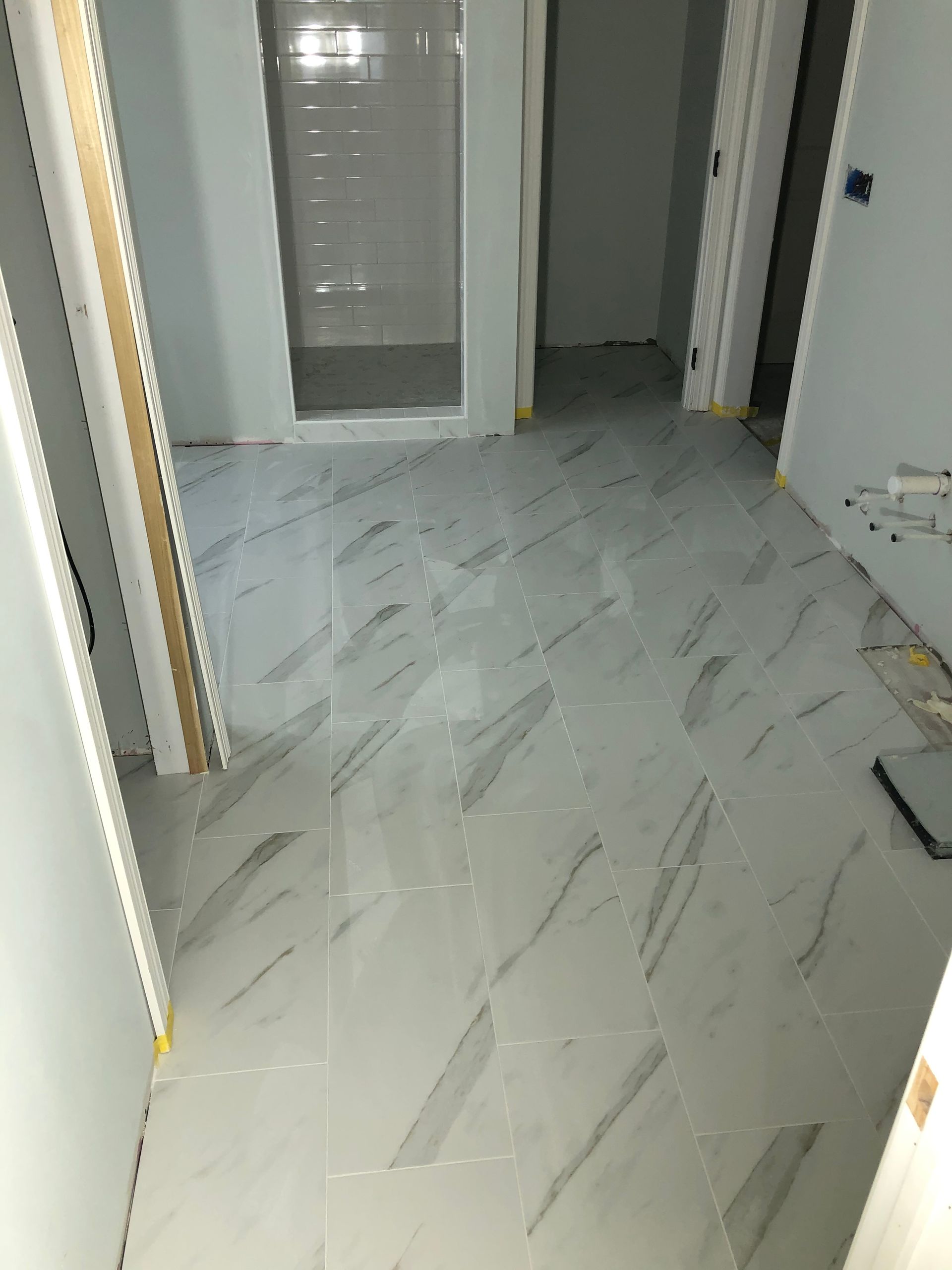 bathroom floor tile installation