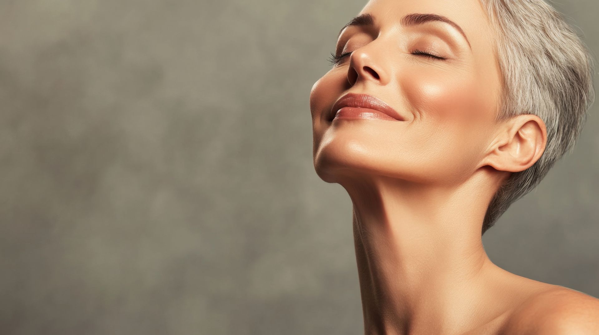 middle aged woman consulting to facial plastic surgeon
