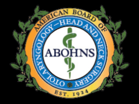 A logo for the american board of head and neck surgeons