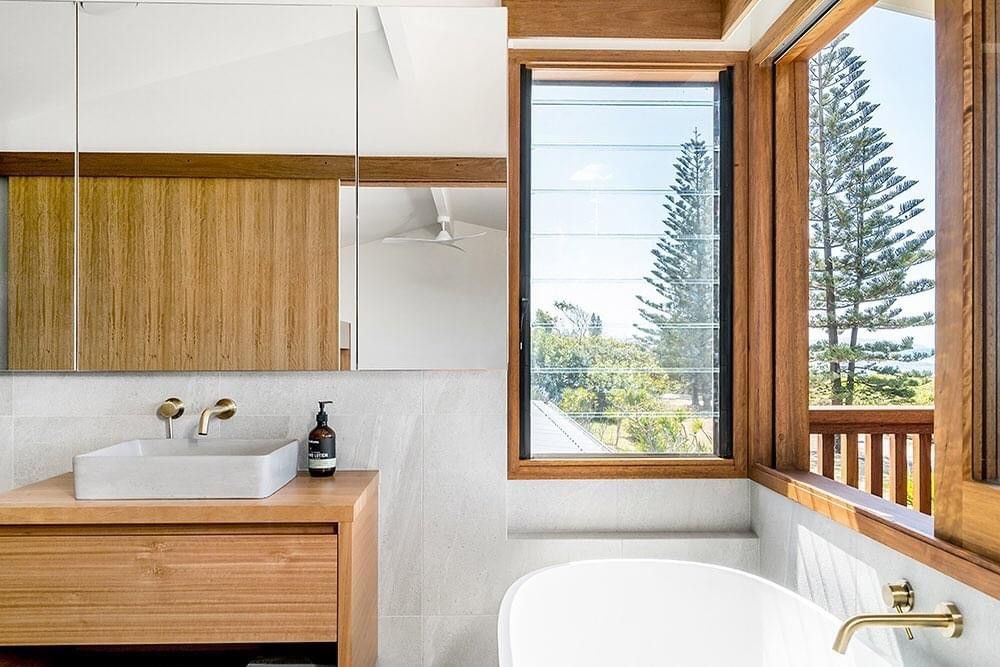 Bathroom With Wooden Features — Joinery & Cabinetry In Murwillumbah, NSW