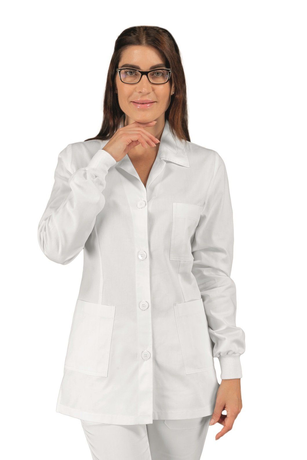 infermiera con camice bianco