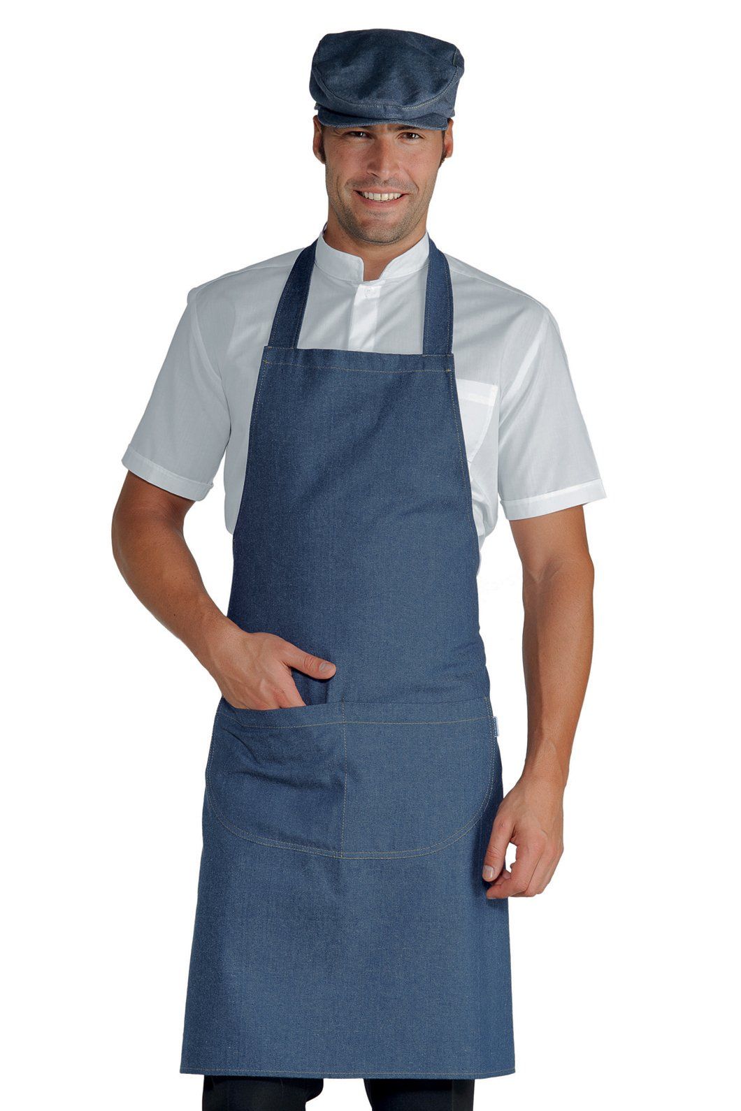 grembiule da cucina azzurra