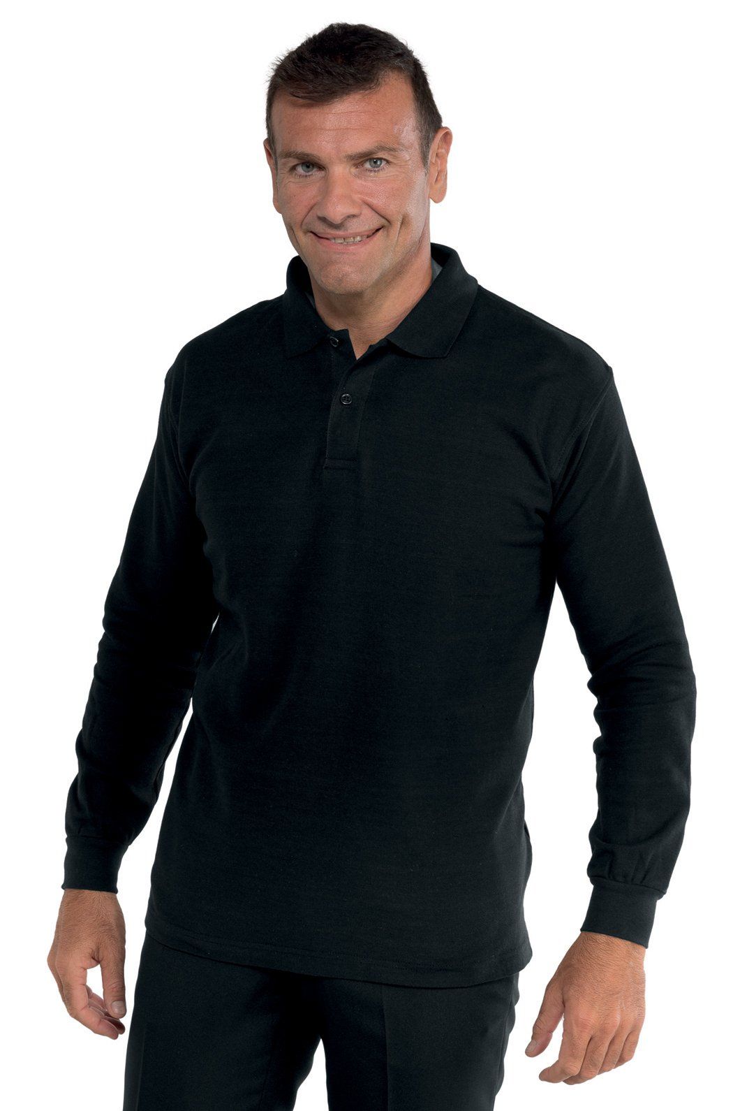 polo a maniche lunga per uomo nera
