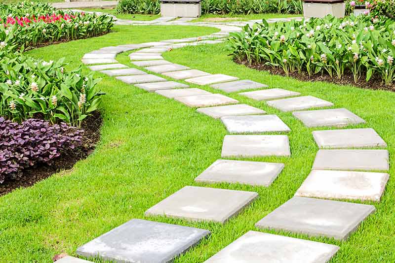 Stone Path In The Garden — Landscaping and Excavation Services in Cameron Park, NSW