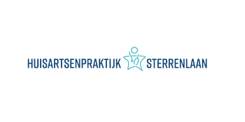 Logo for "Huisartsenpraktijk Sterrenlaan", a doctor's office, with a star and person icon.