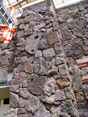 View of a constructed stone wall
