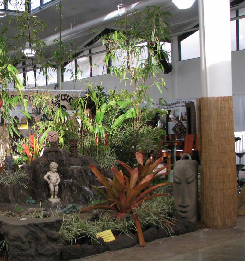 View of an indoor garden feature