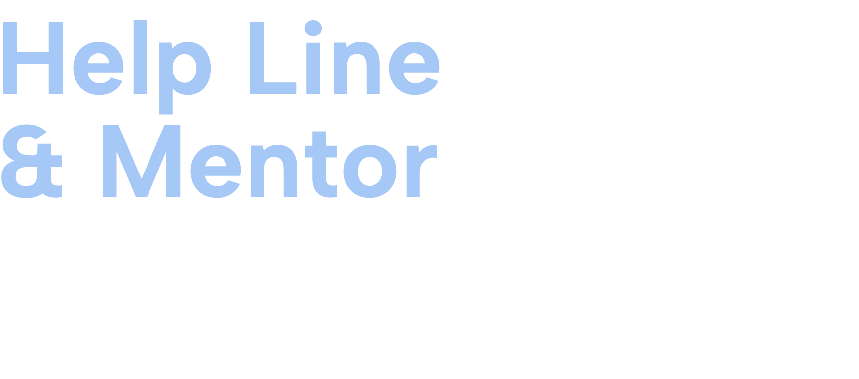 A help line and mentor logo on a white background.