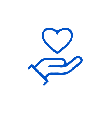 A hand is holding a heart in its palm.