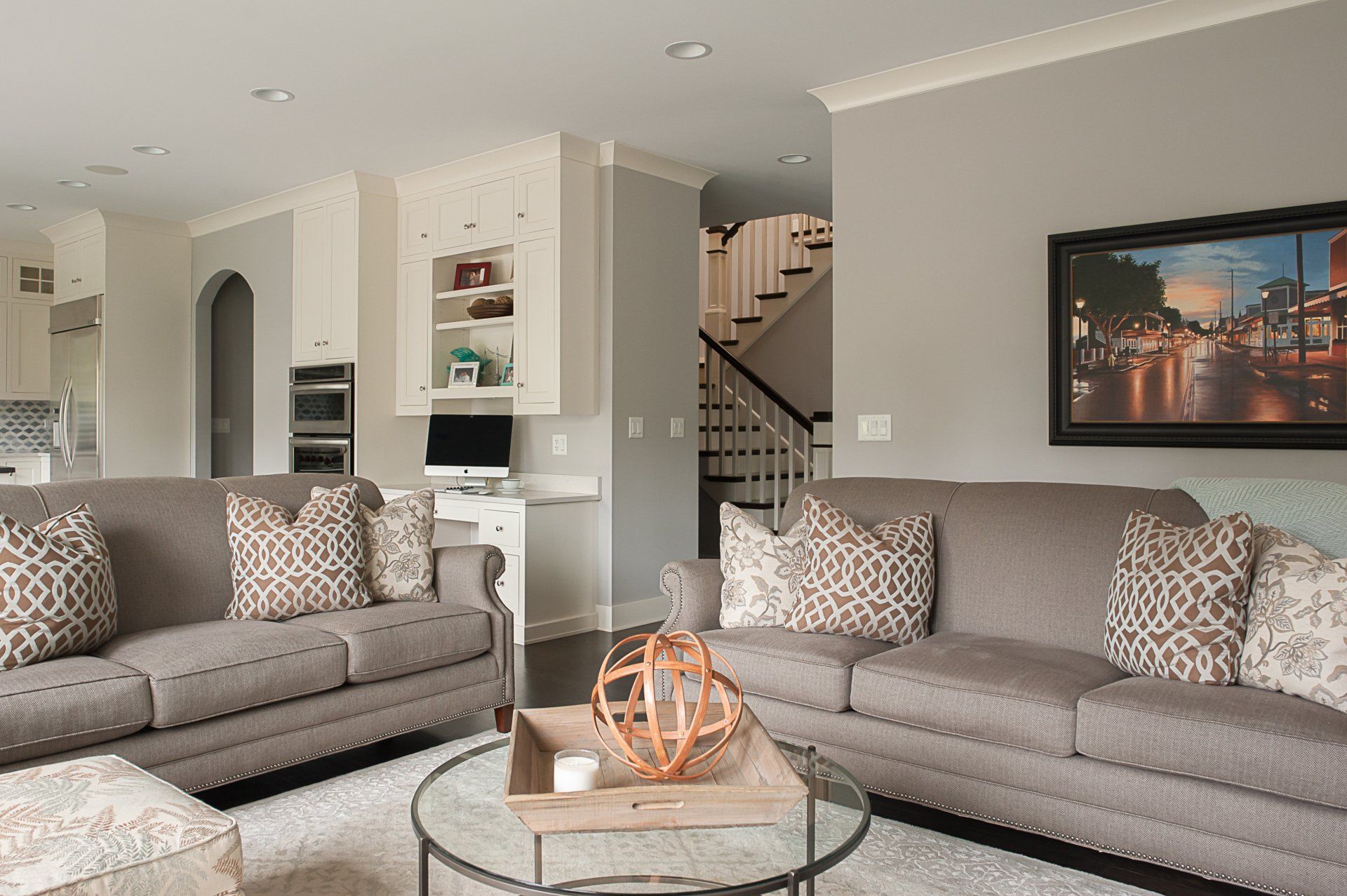 A living room with two couches and a coffee table
