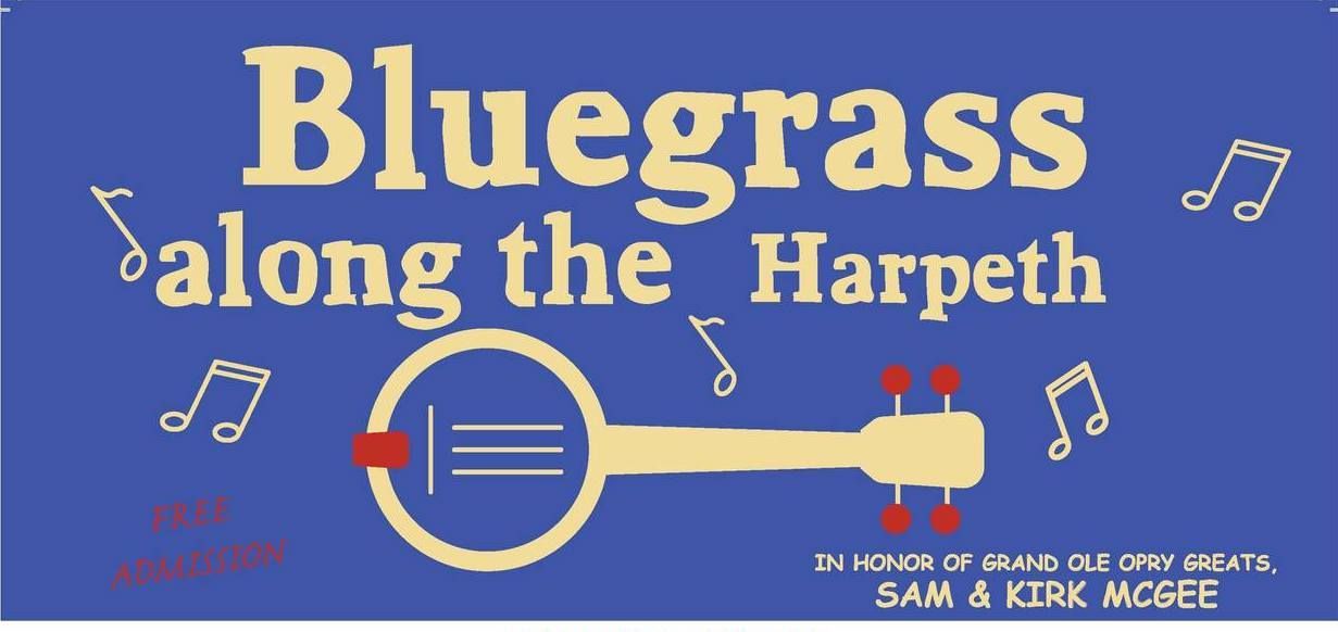 Bluegrass along the harpeth sign with a banjo on it