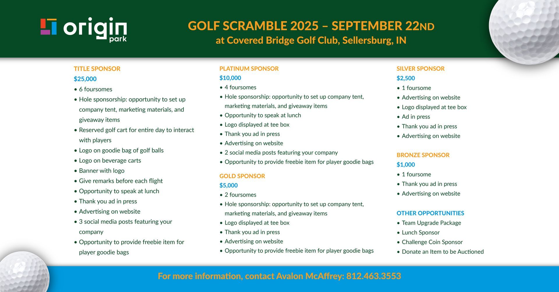 A poster for a golf scramble in september