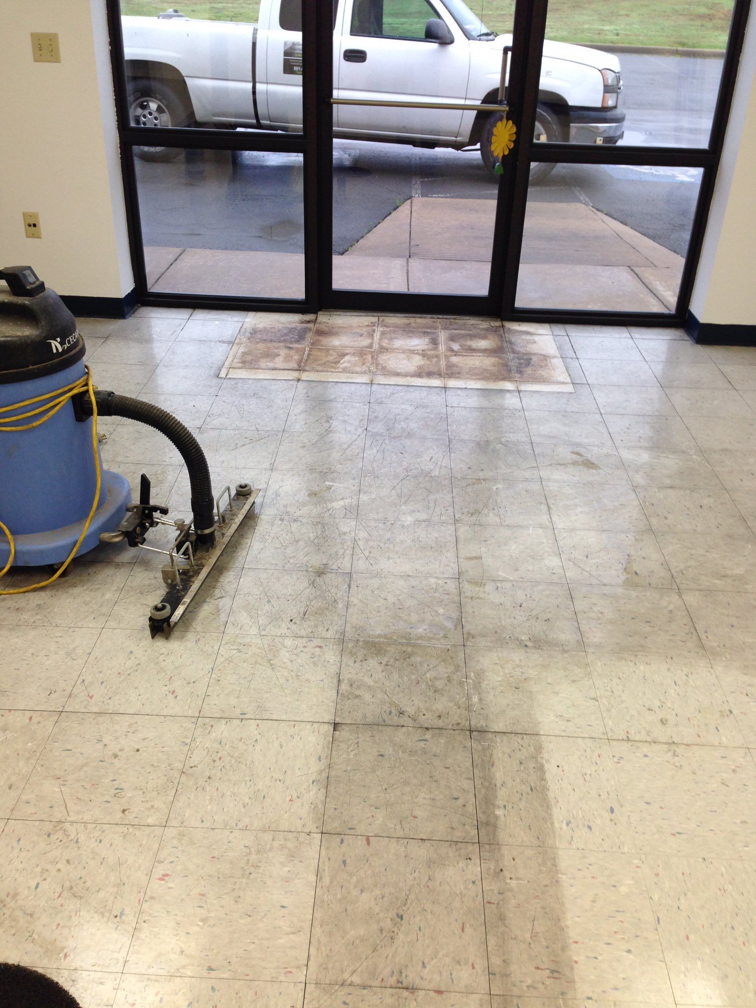 After photo of a clean office floor following commercial cleaning
