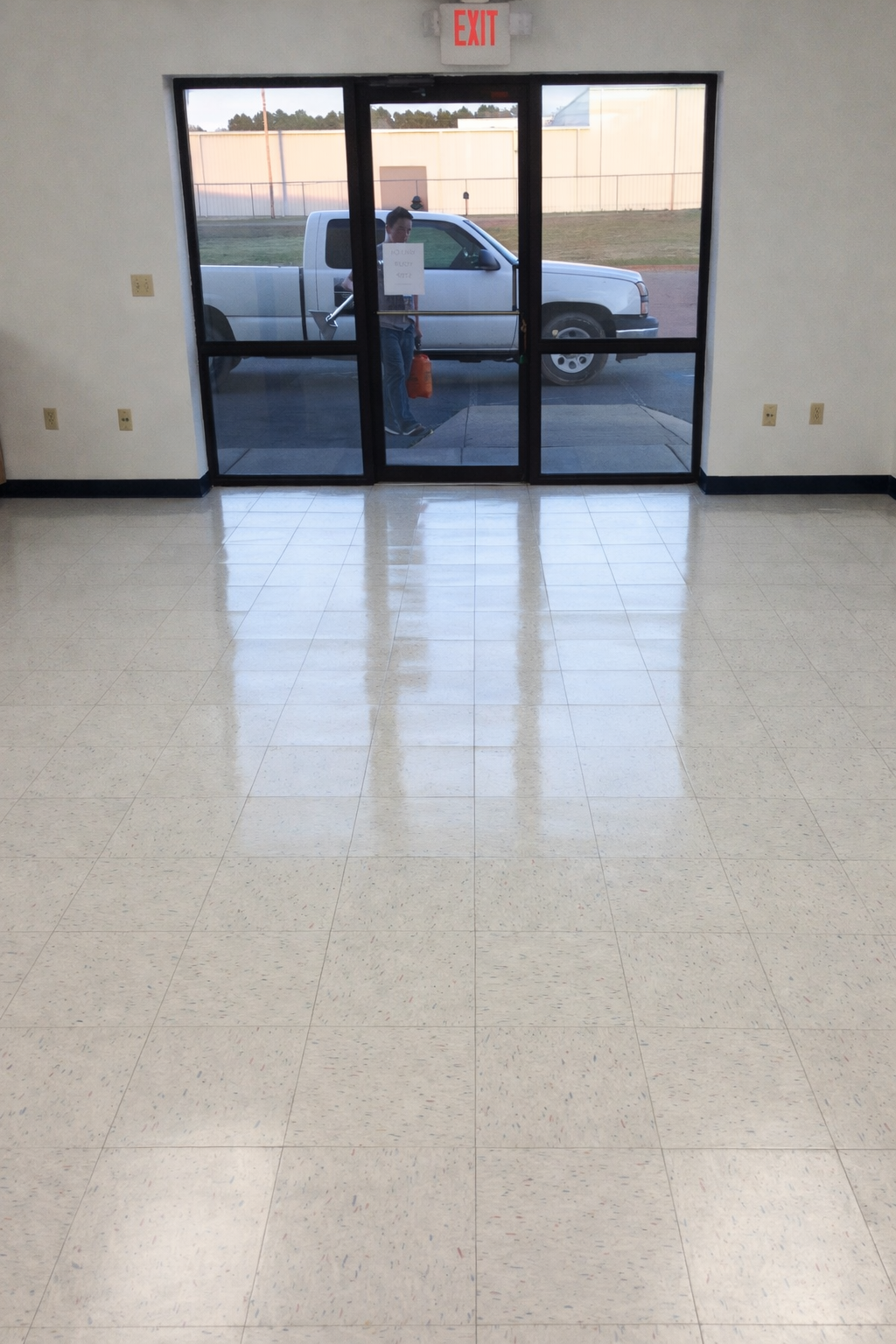 After photo of a clean office floor following commercial cleaning