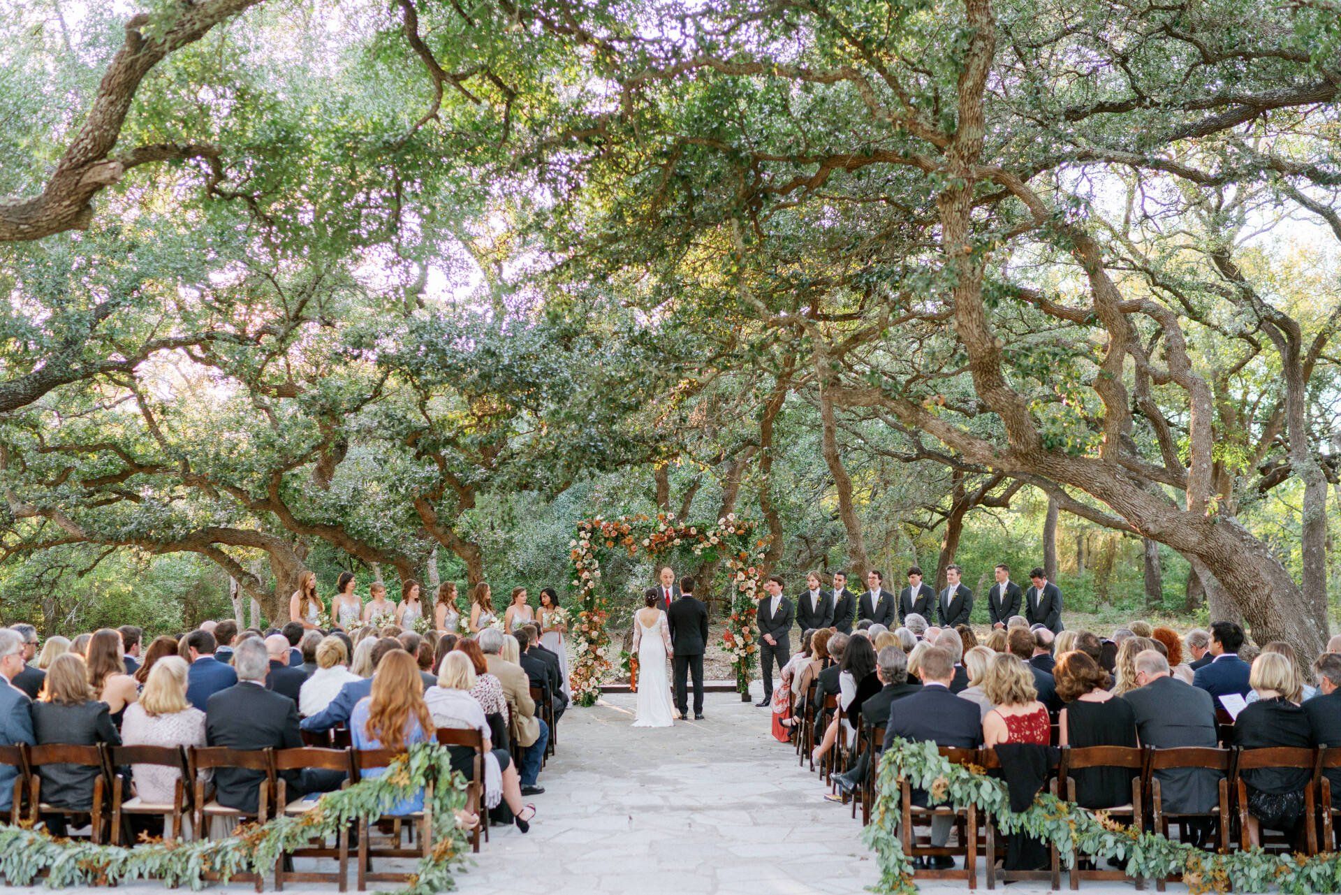outdoor wedding ceremony in Texas Hill Country The Addison Grove Austin, Texas Wedding Venue in Hill Country Texas