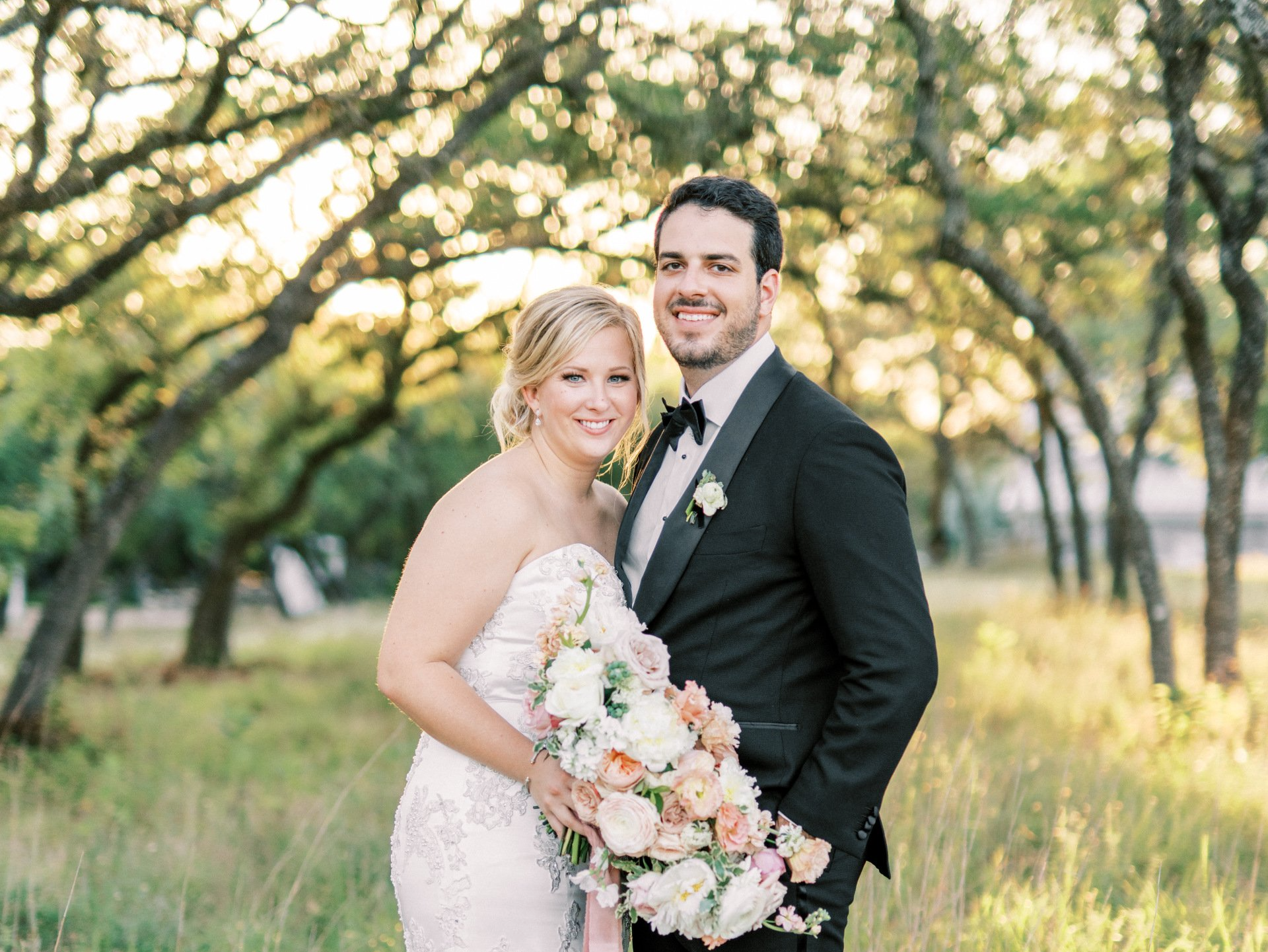 bride and groom getting married in the Texas Hill Country