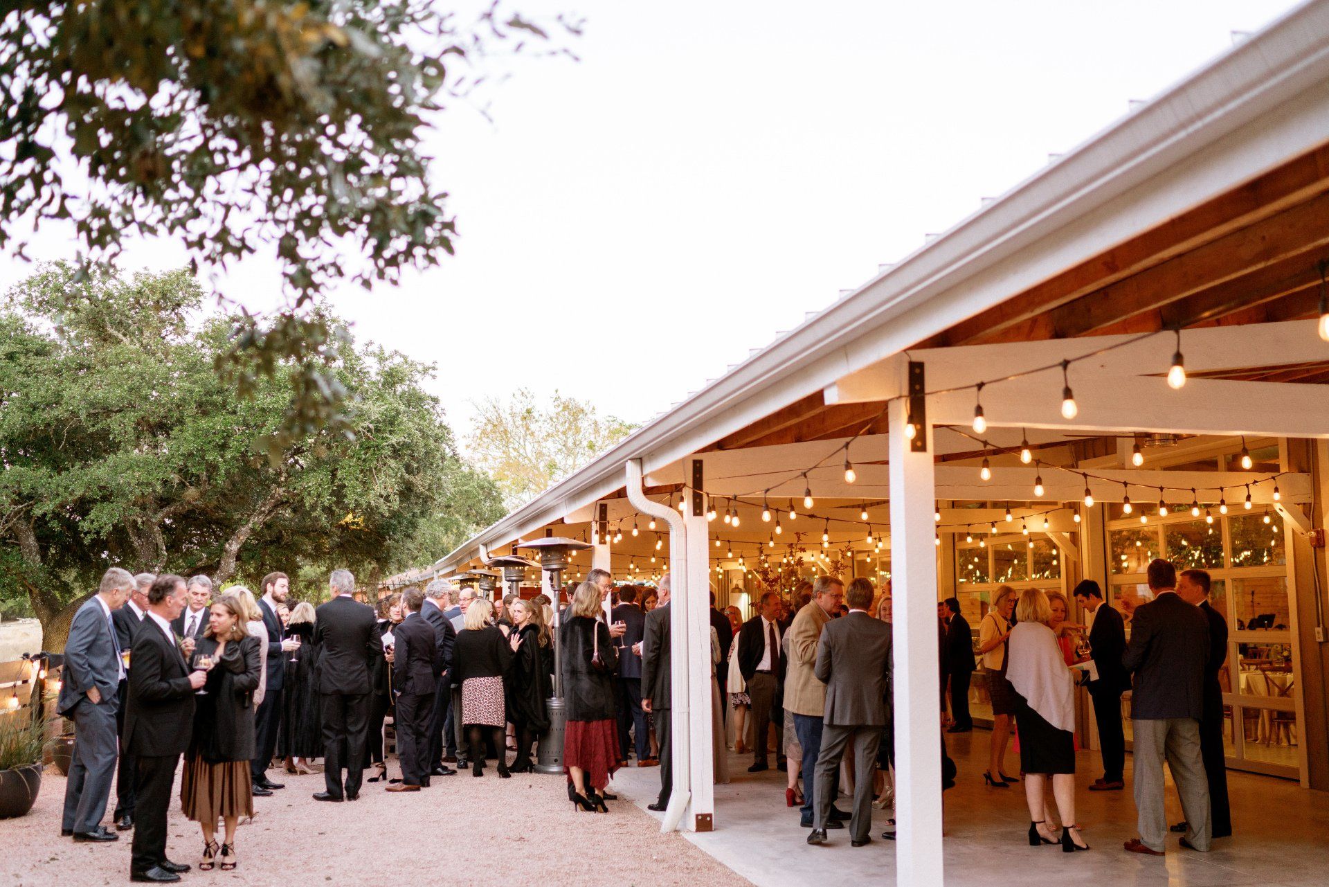 wedding cocktail hour in the Texas Hill Country