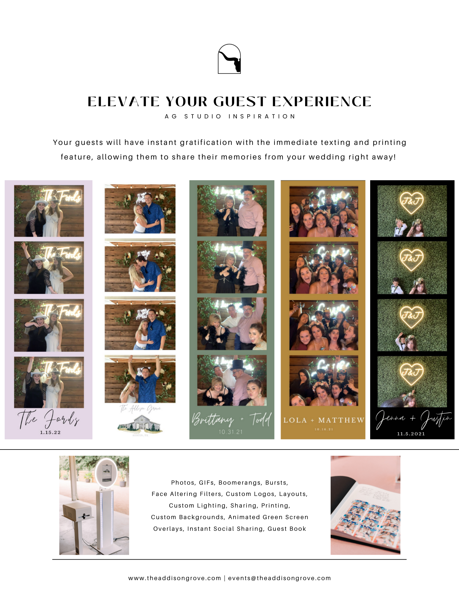 The Addison Grove AG Studio In-House Photobooth Enhancement Wedding Photobooth Vendor