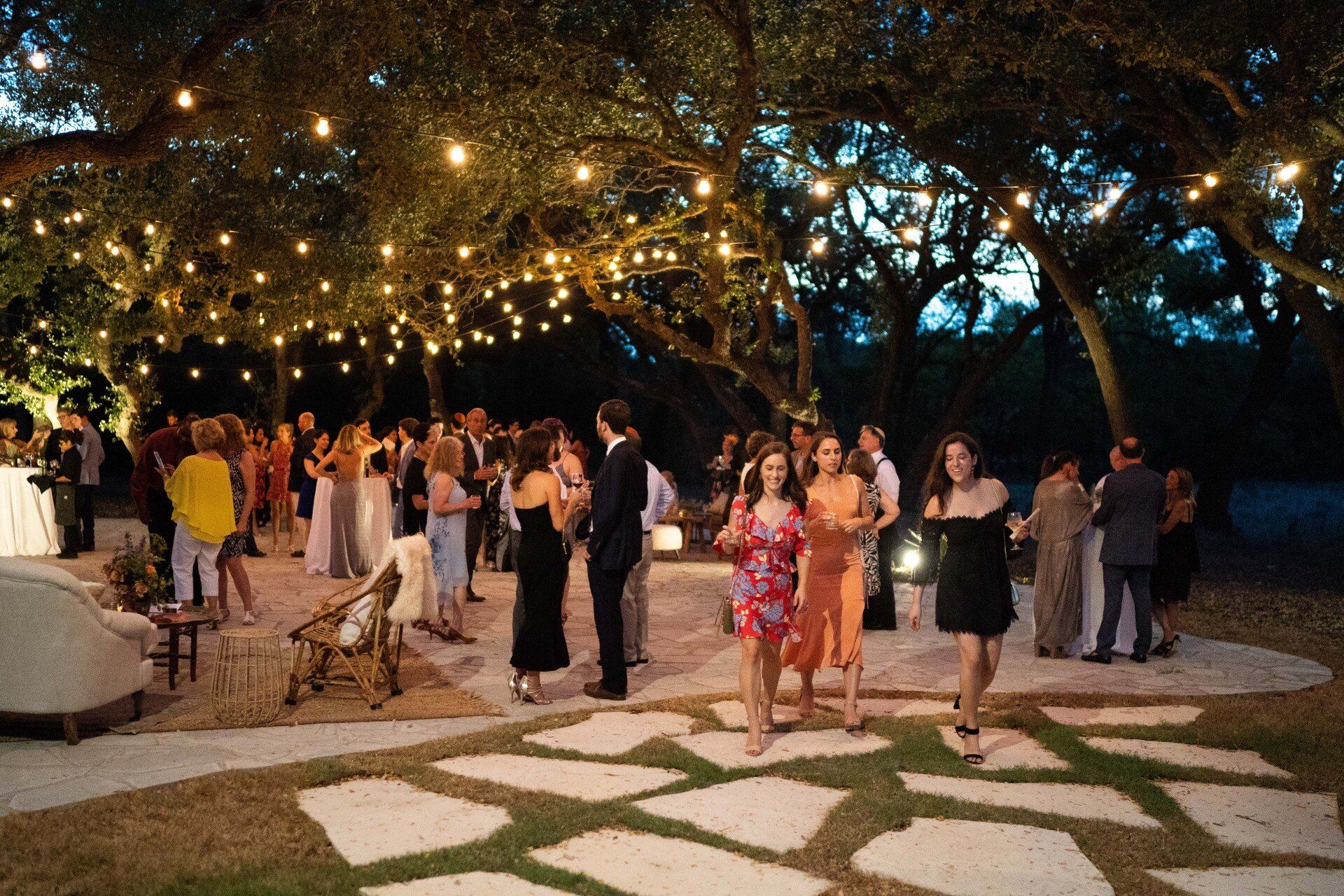 Cocktail Hour outdoor at The Addison Grove in Austin, Texas Hill Country Wedding Venue