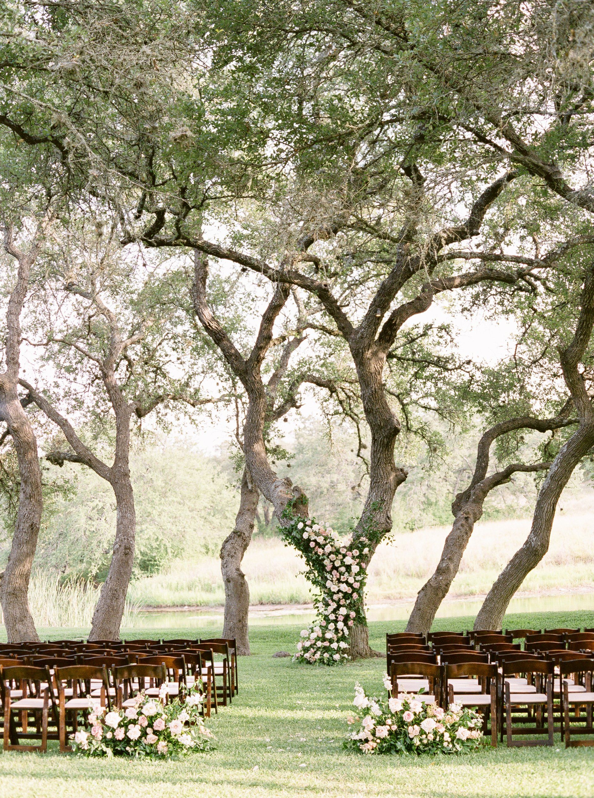 outdoor wedding ceremony in Austin Texas The Addison Grove Austin, Texas Wedding Venue in Hill Country Texas