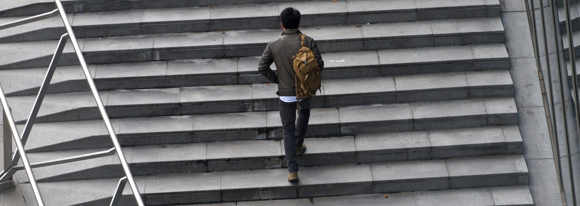 Picture of a Person climbing stairs.