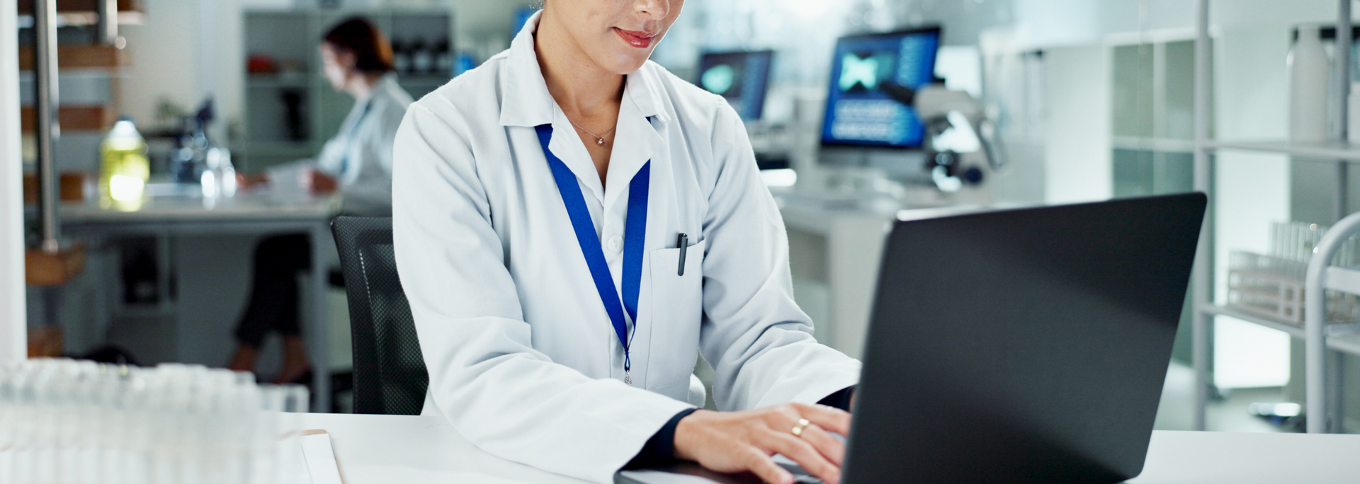 Picture of a Person doing medical research.