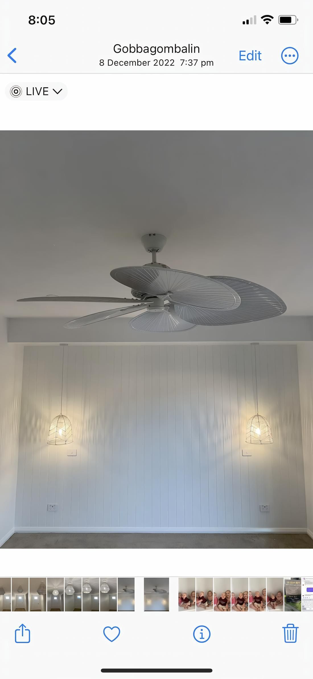 Room With Ceiling Fan and Wall Lights. White Walls, Gray Floor — Switched On Electrics in Wagga Wagga, NSW