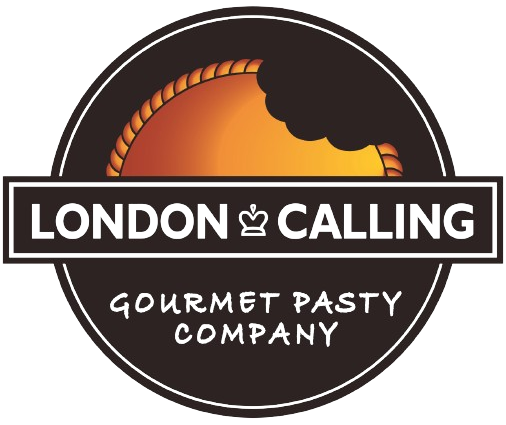 A logo for london calling gourmet pastry company