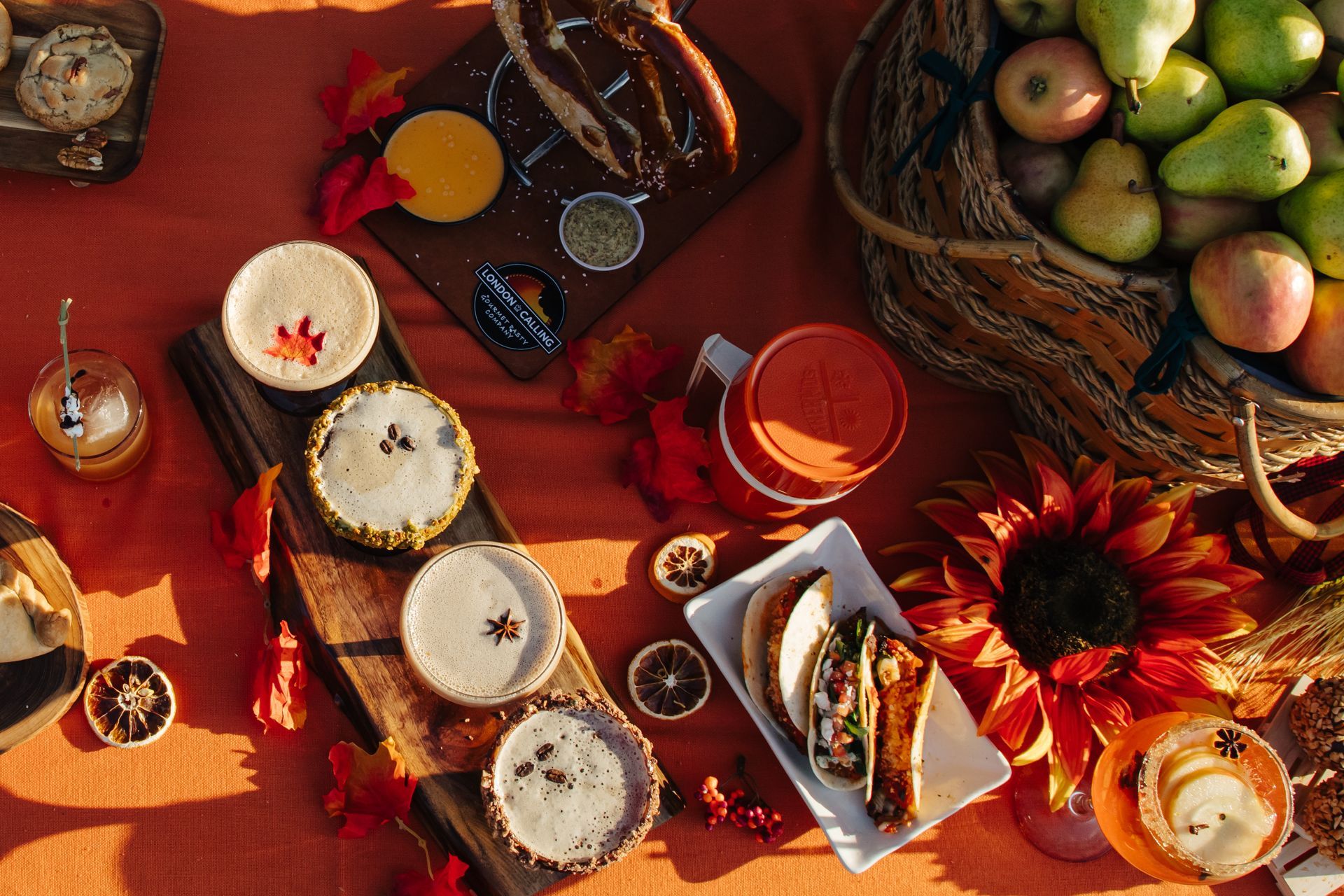 There are many different types of food on the table.
