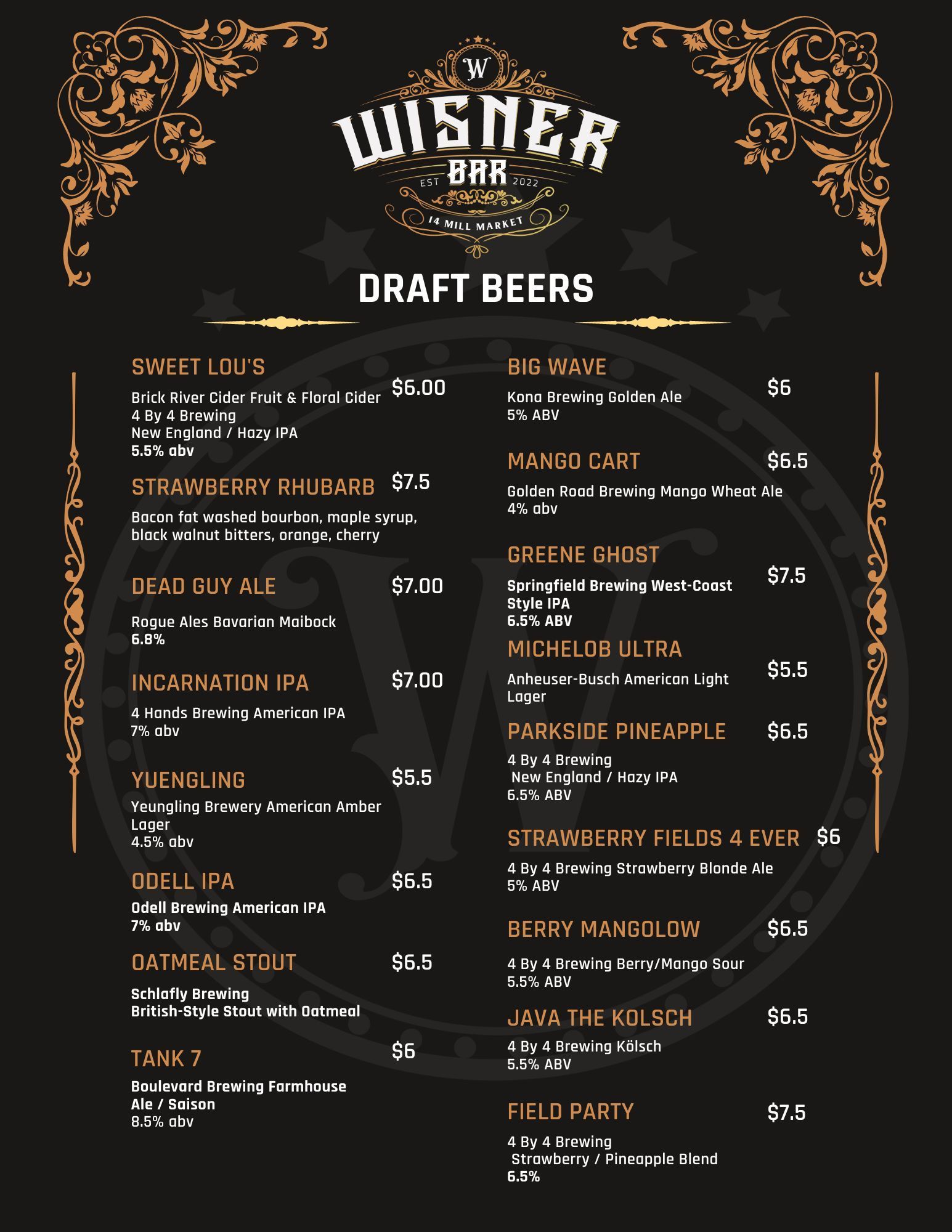 Wisner Bar at 14 Mill Market