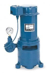 Blue Pump — Palatka, Fl — Moore’s Well Drilling Blue STA-RITE water pump with pressure gauge and electrical components.
