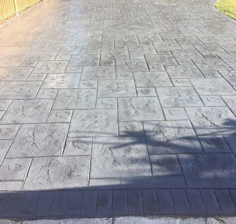 Light Grey imprinted concrete Driveway in Sheffield