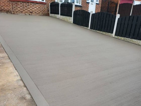Concrete driveway drying at a property in Sheffield