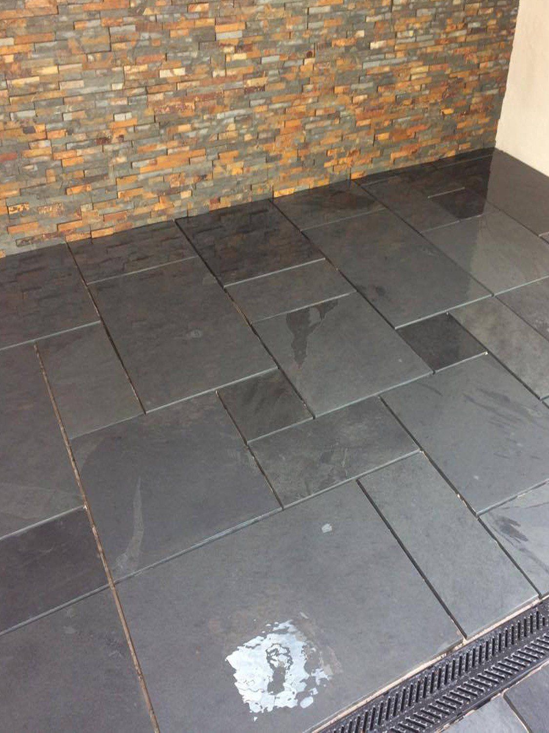 State patio in small back garden in Sheffield