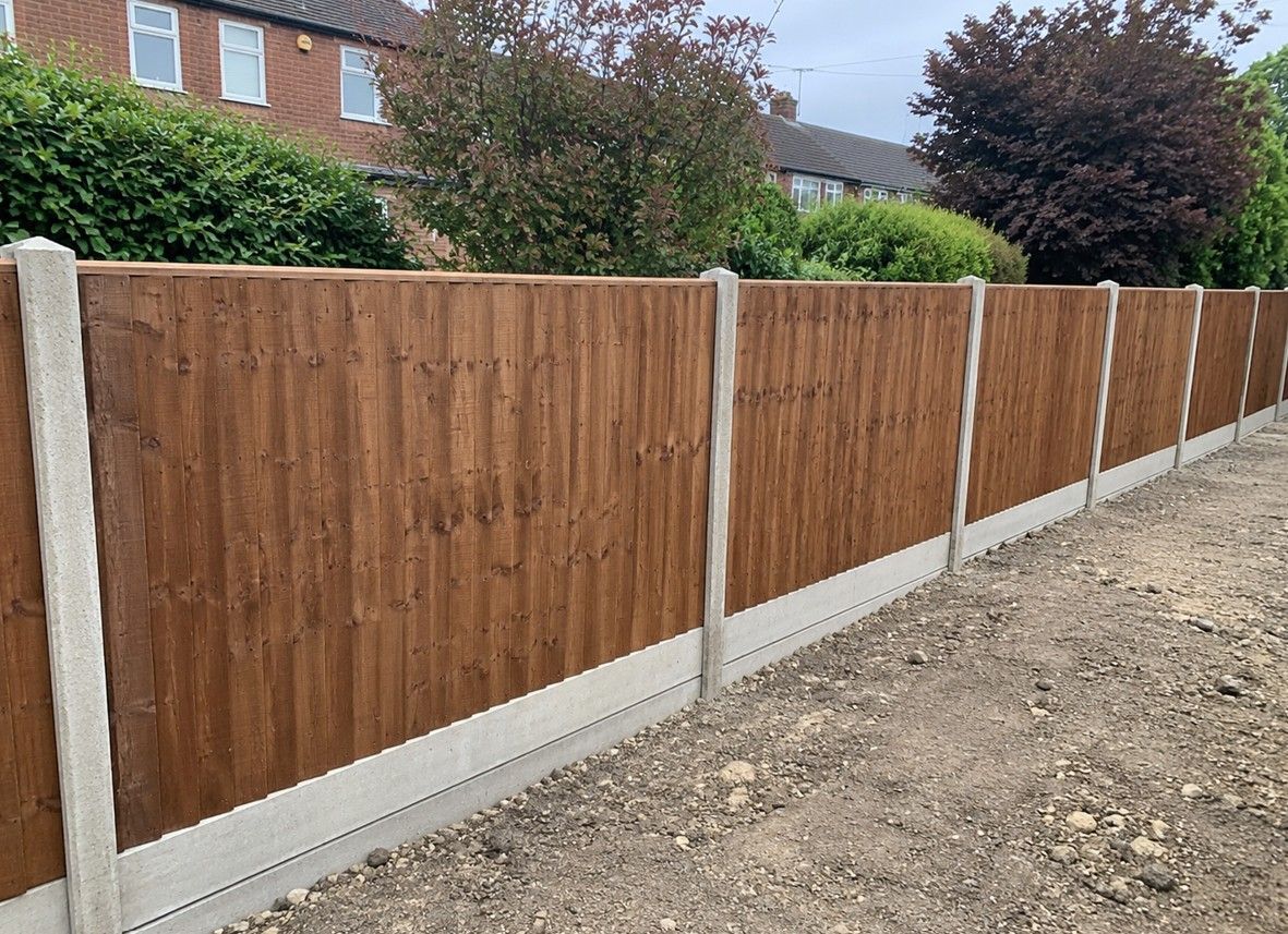 Wooden fencing with concrete gravel boards installed in Sheffield