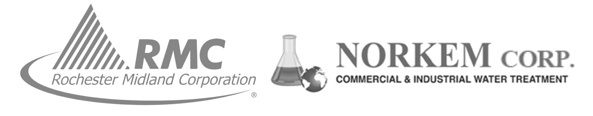 Logos for RMC and Norkem Corp., commercial and industrial water treatment.
