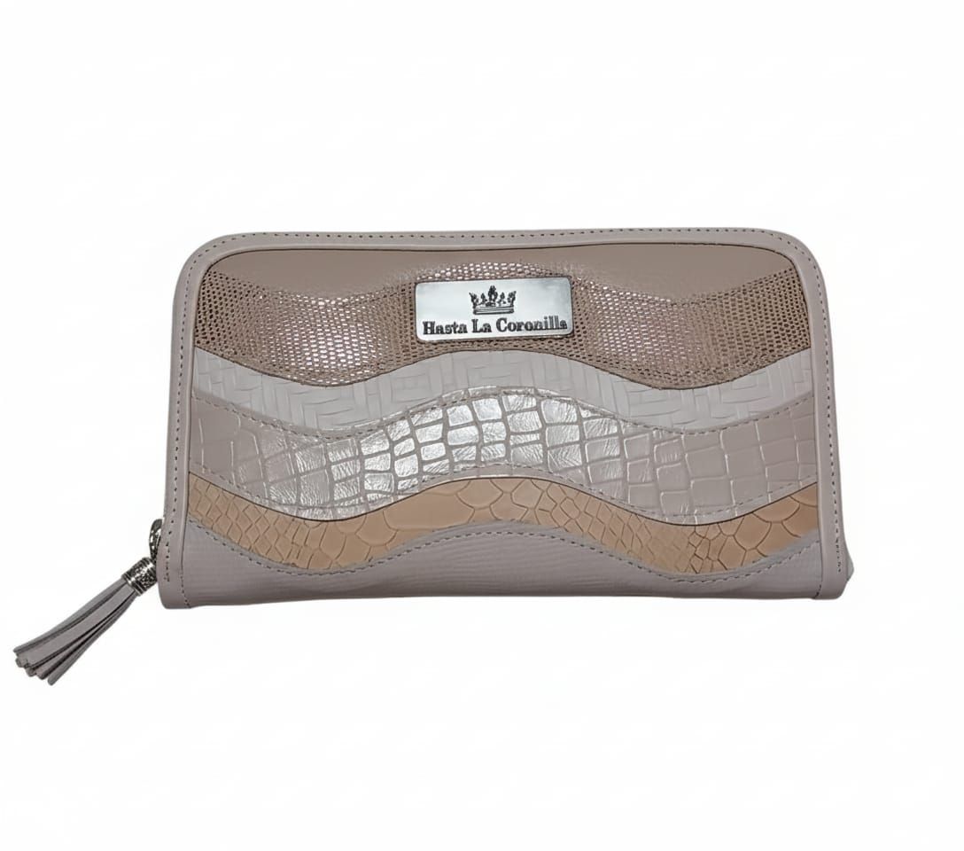 Billetera Mery blanca, suela y nude