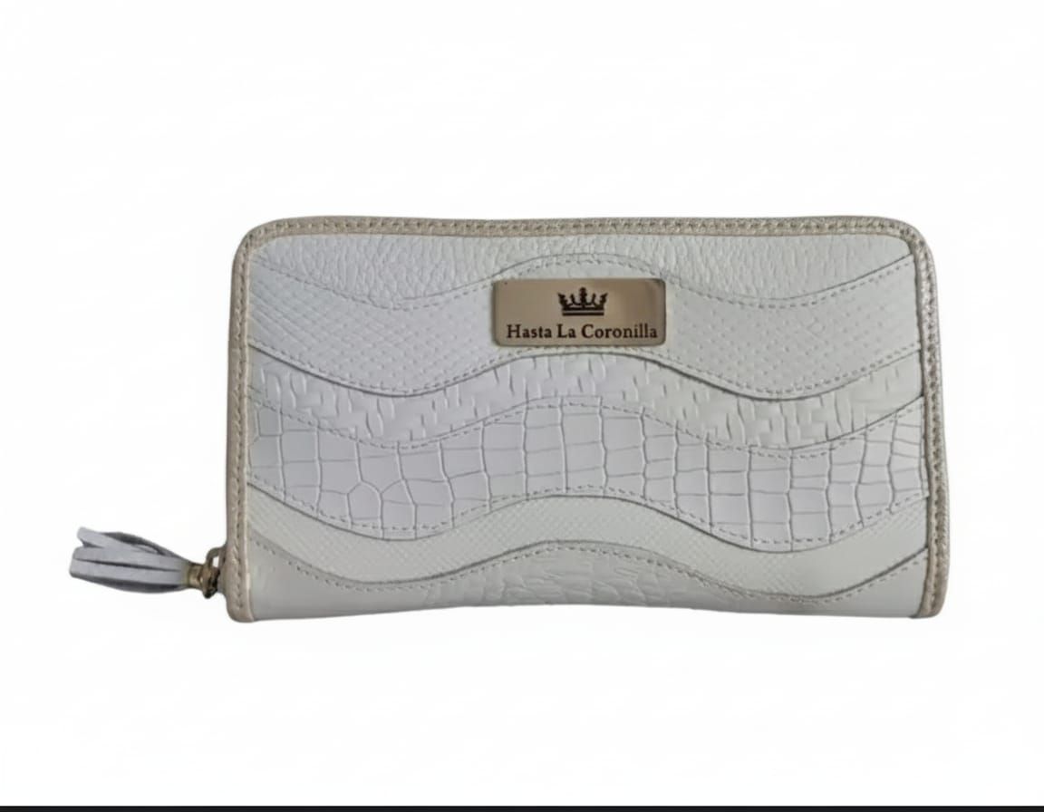 Billetera Mery blanca, suela y nude
