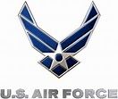 The logo for the u.s. air force is a blue eagle with wings and a star.