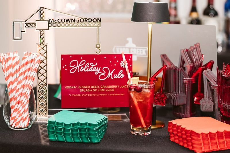 A Table with A Sign that Says Holiday Mule on It - Lee’s Summit, MO - Top Shelf Bartending Services, LLC