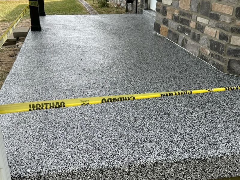 Front porch replacement project completed by local contractors.