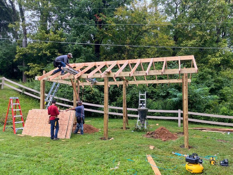 Outdoor construction project completed by local contractors.