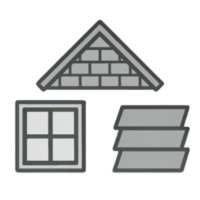 Service icon representing roofing, windows, and siding