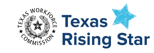 A logo for the texas workforce commission with a blue star