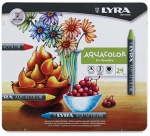 Lyra Non-Toxic Water Soluble Graphite Crayon, 6B Tip, Pack of 12